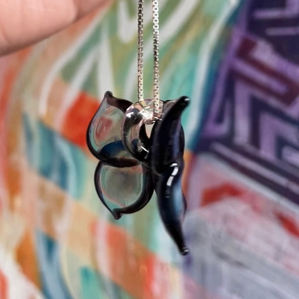 Butterfly Pendant - Blue and Black