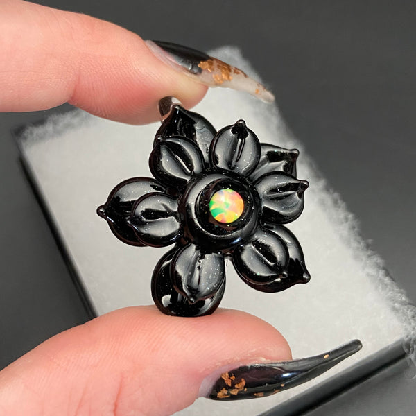 Small Spinner Flower Pendant - Black Galaxy