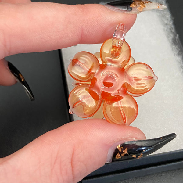 Small Spinner Flower Pendant - Hot Sauce