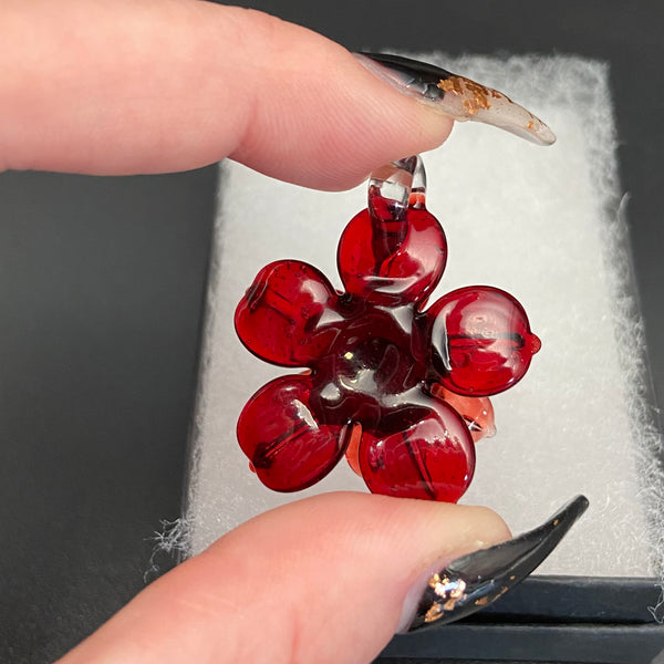 Small Spinner Flower Pendant - Pomegranate