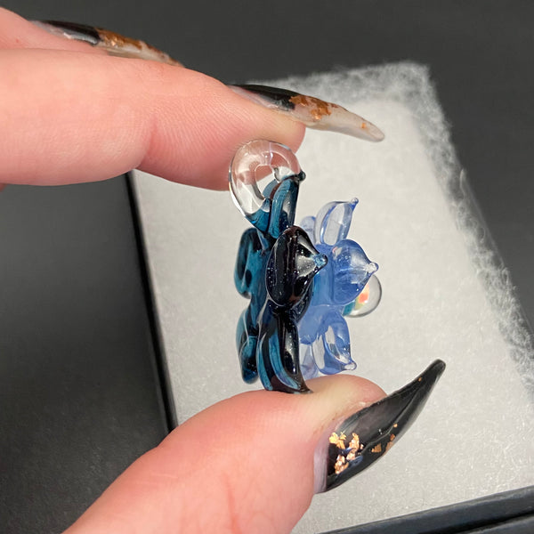 Mini Spinner Flower Pendant - Blue Stardust & Ether