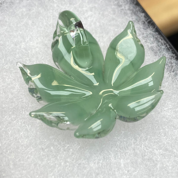 Sparkly Canna Leaf Pendant - Mint
