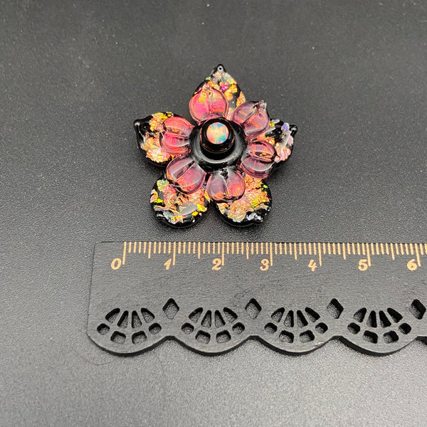 Blossom • Black and Gold Ruby Sparkly Spinner