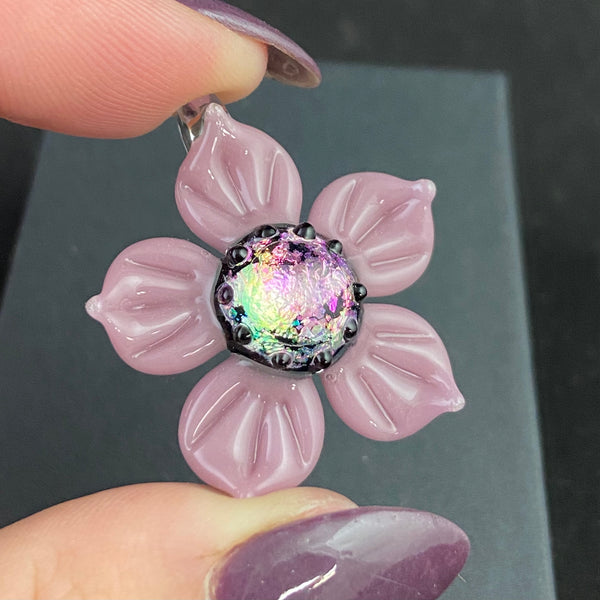 Dichro Flower Pendant in Mauve