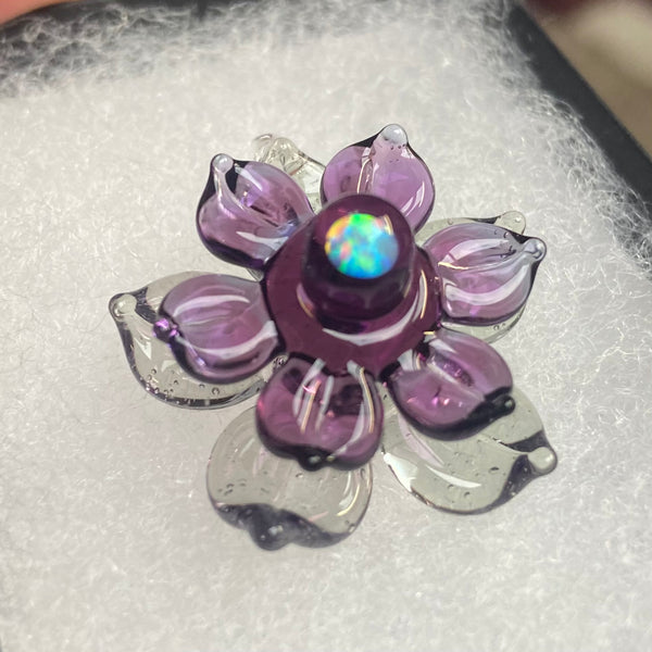 Mini Spinner Flower Pendant - CFL Parallax & Gold Amethyst