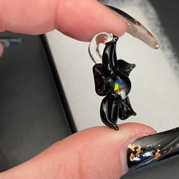Mini Flower Opal Pendant - Black Galaxy
