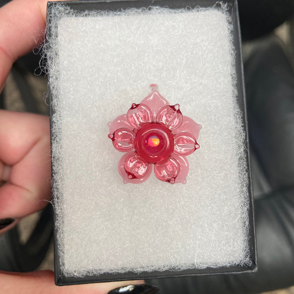 Mini Spinner Flower Pendant Blush and Telemagenta