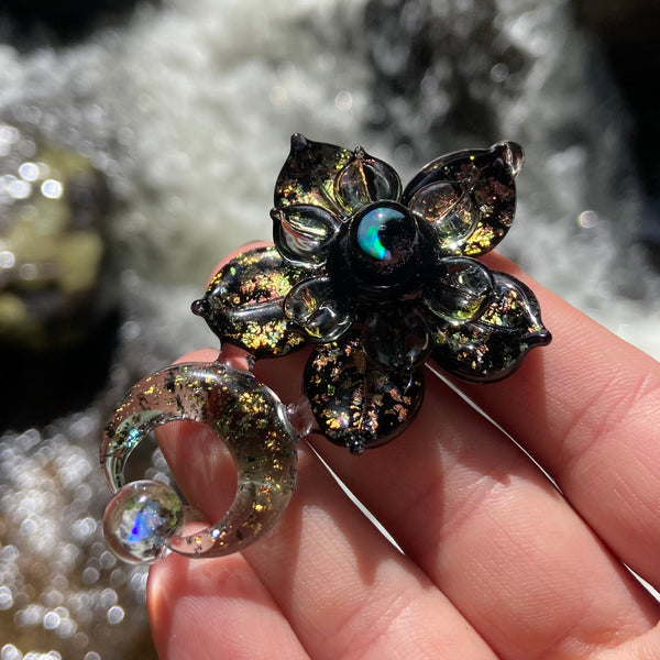 Double Kinetic Super Flower Moon - Black and Gold