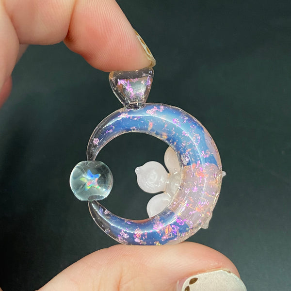Moonflora Spinner - Peach Opal Agate with Sparkles