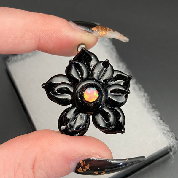 Small Spinner Flower Pendant - Black Galaxy