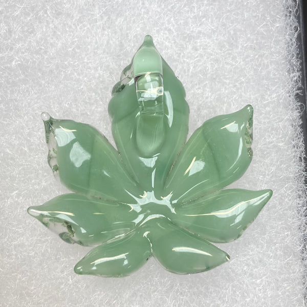 Sparkly Canna Leaf Pendant - Mint