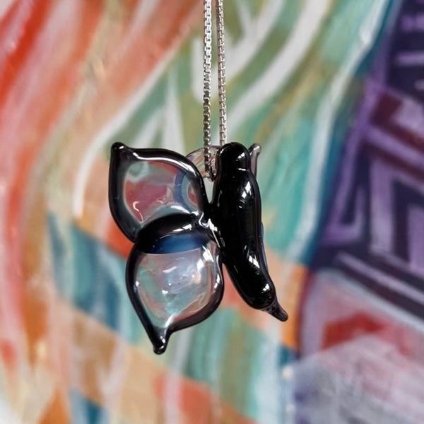 Butterfly Pendant - Blue and Black