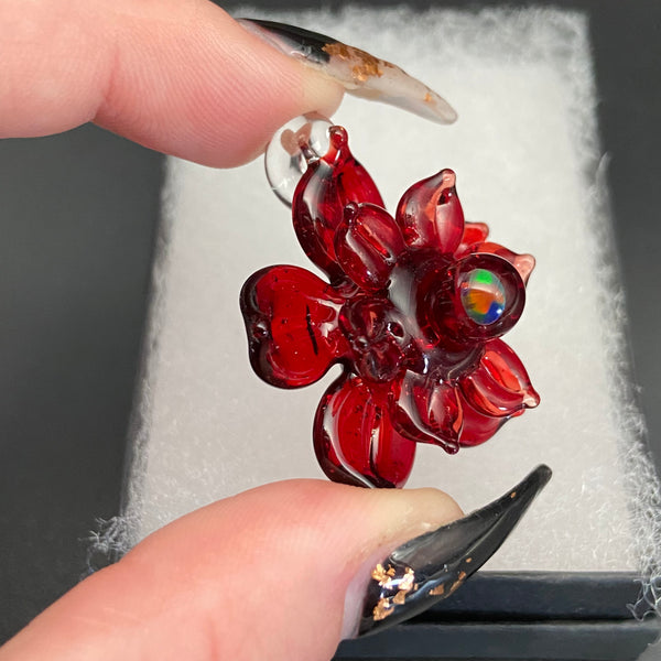 Small Spinner Flower Pendant - Pomegranate