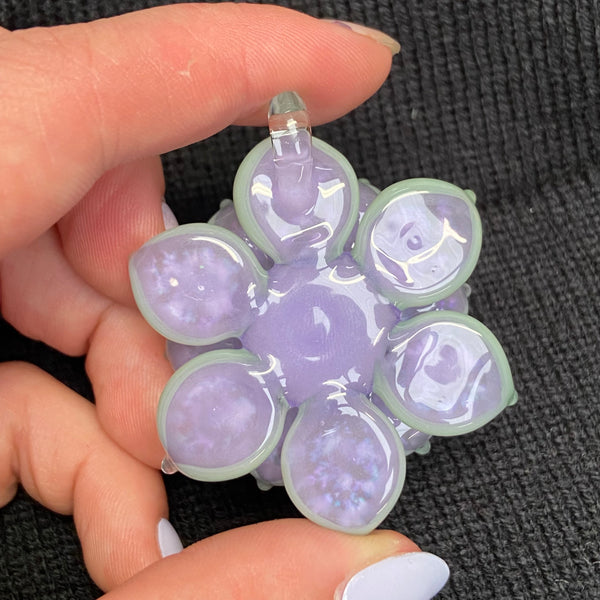 Purple Satin and Mint Spinner with Double Layer Sparkles & Cubic Zirconia