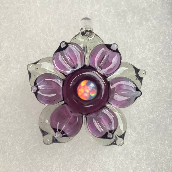 Mini Spinner Flower Pendant - CFL Parallax & Gold Amethyst