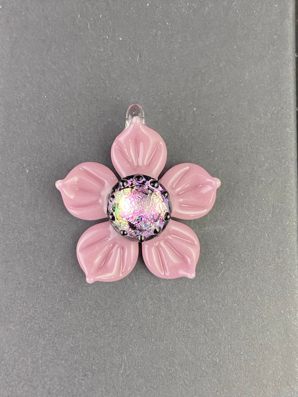 Dichro Flower Pendant in Mauve