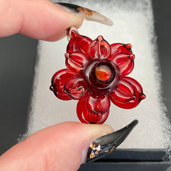 Small Spinner Flower Pendant - Pomegranate