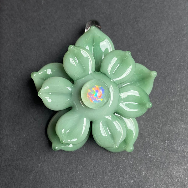 Mini Spinner Flower Pendant - Mint