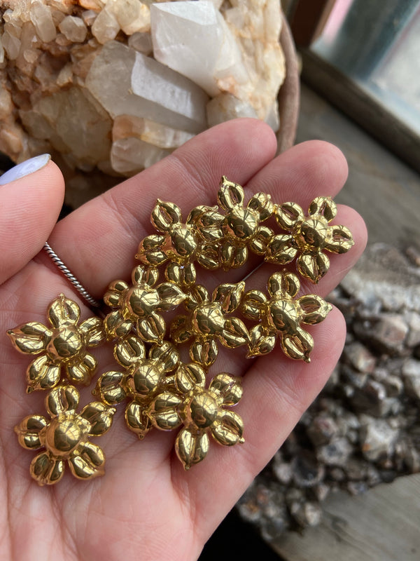 Gold Coated Mini Flower Pendant