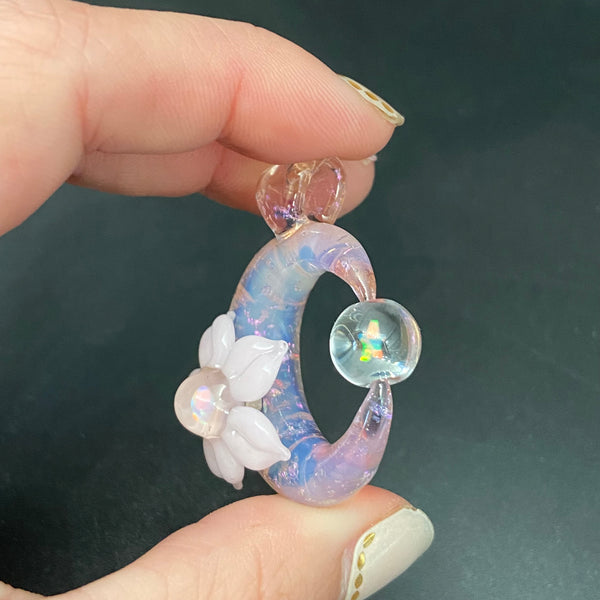 Moonflora Spinner - Peach Opal Agate with Sparkles