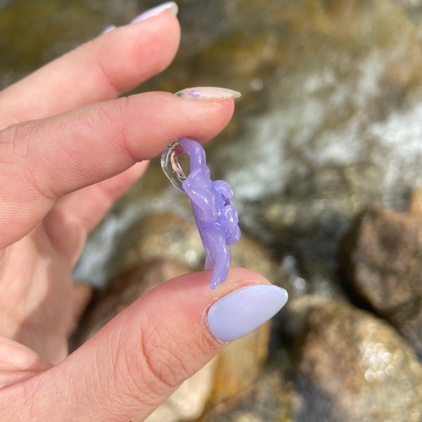 Cubic Zirconia Flower - Purple Satin