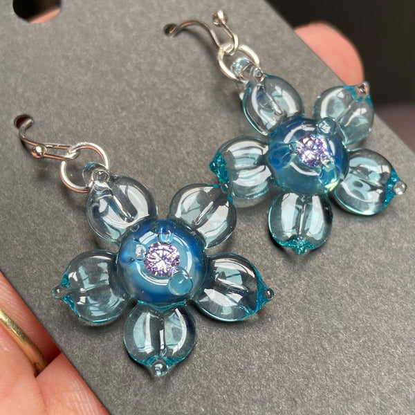 Cubic Zirconia Flower Earrings - Marina