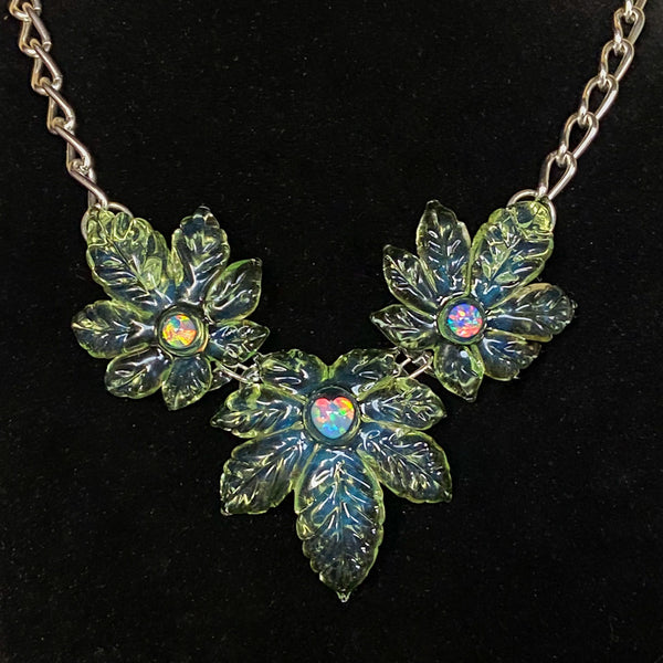 Canna Leaf Linked Choker Chain Necklace