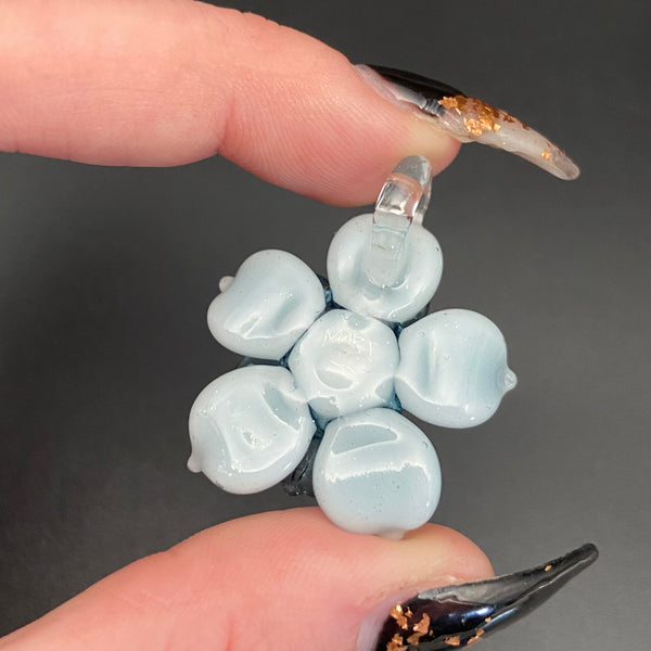 Small Spinner Flower Pendant - Light Blue Stardust