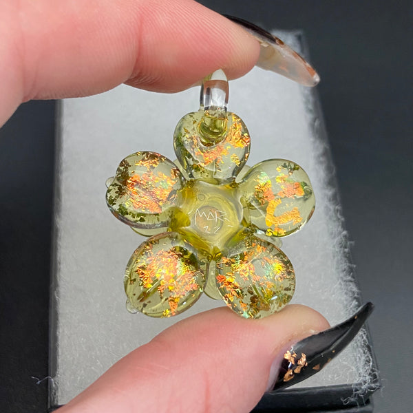 Sparkle Spinner Flower Pendant - UV Citrine & Gold