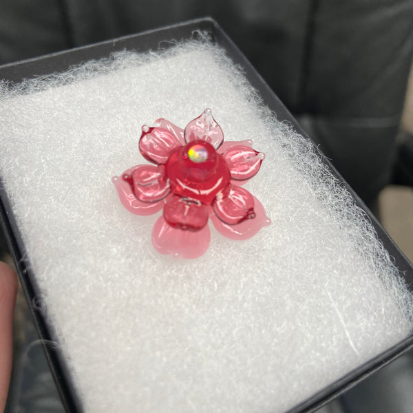 Mini Spinner Flower Pendant Blush and Telemagenta