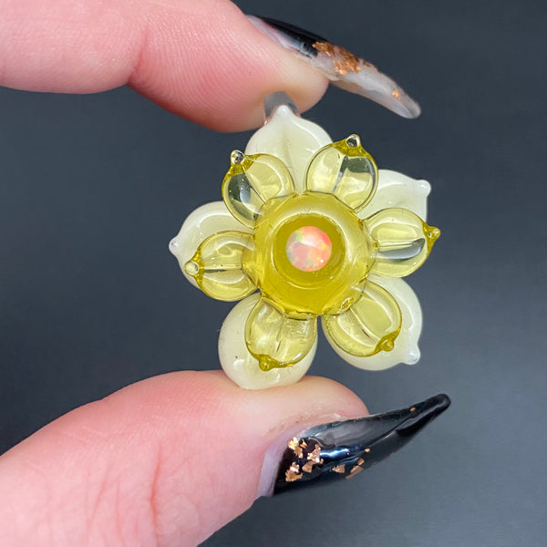 Mini Spinner Flower Pendant - UV Citrine