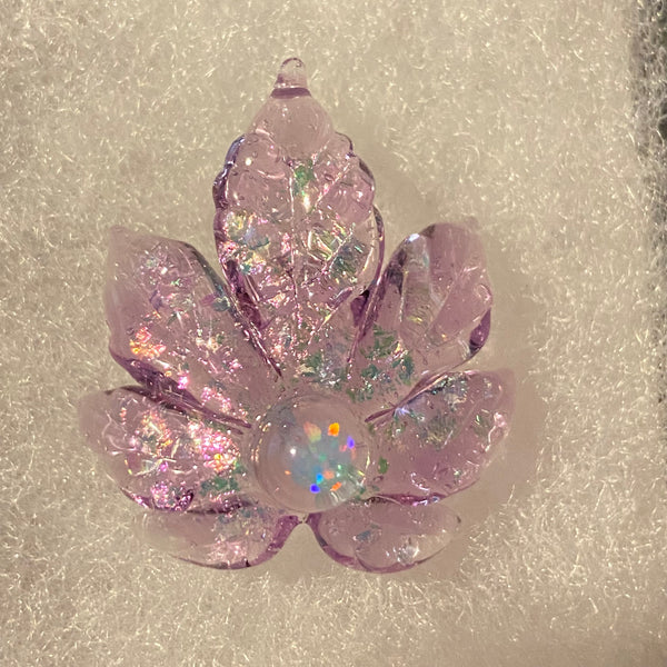Sparkly Canna Leaf Pendant - CFL reactive Parallax
