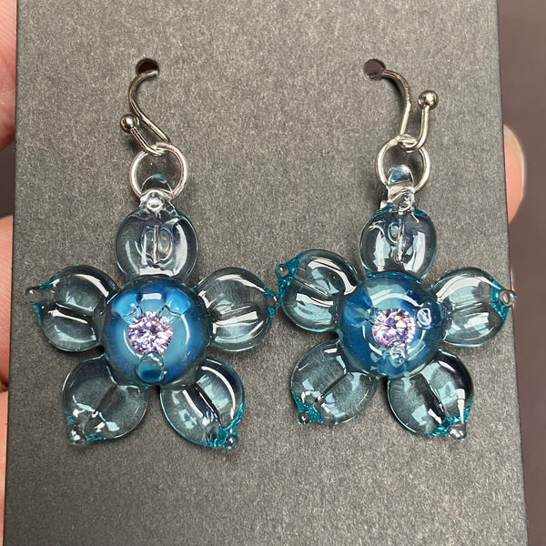 Cubic Zirconia Flower Earrings - Marina