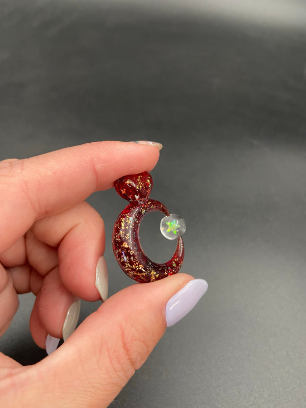 Sparkle Moon Spinner in Red and Gold