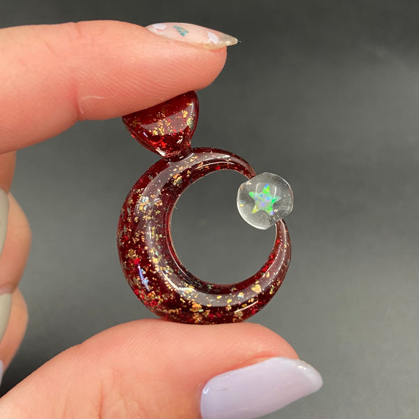 Sparkle Moon Spinner in Red and Gold