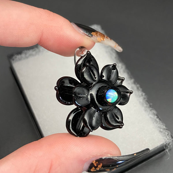 Small Spinner Flower Pendant - Black Galaxy