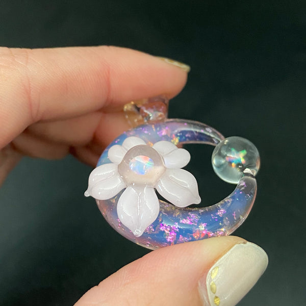 Moonflora Spinner - Peach Opal Agate with Sparkles