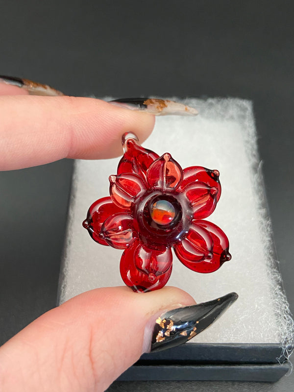Small Spinner Flower Pendant - Pomegranate
