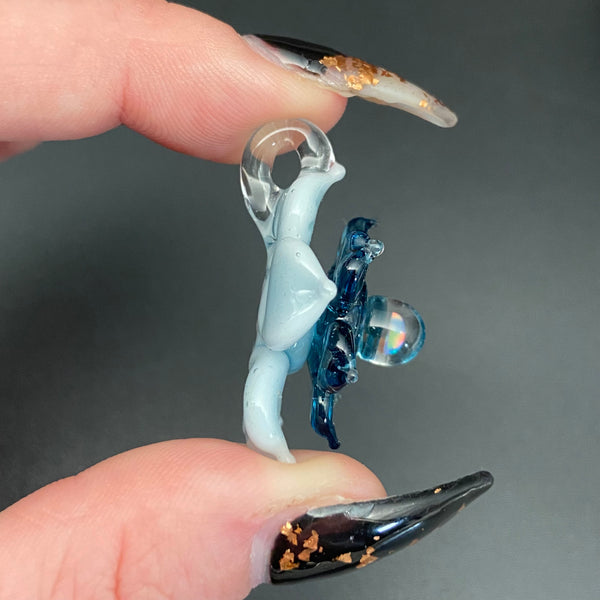 Small Spinner Flower Pendant - Light Blue Stardust