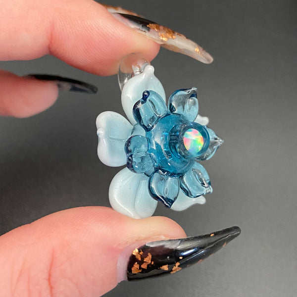 Small Spinner Flower Pendant - Light Blue Stardust