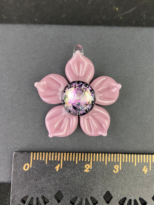 Dichro Flower Pendant in Mauve