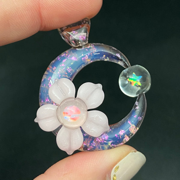 Moonflora Spinner - Peach Opal Agate with Sparkles