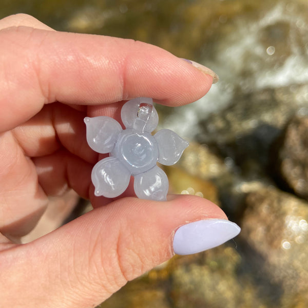 Cubic Zirconia Flower - Baby Blue