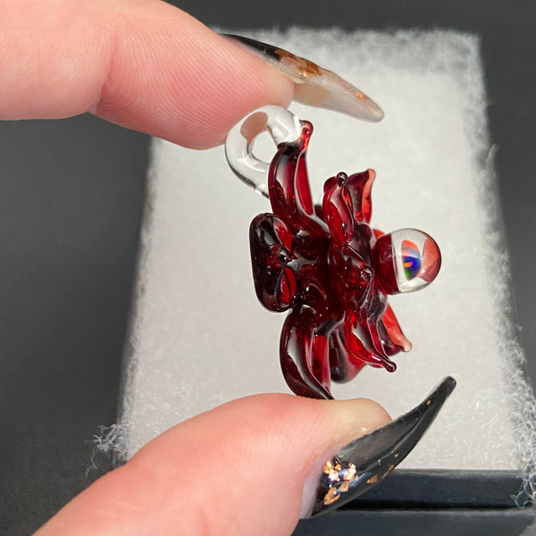 Small Spinner Flower Pendant - Pomegranate